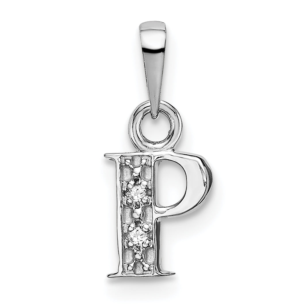 10K White Gold 10Kw Initial P Charm