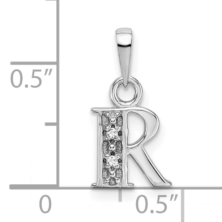 10K White Gold 10Kw Initial R Charm