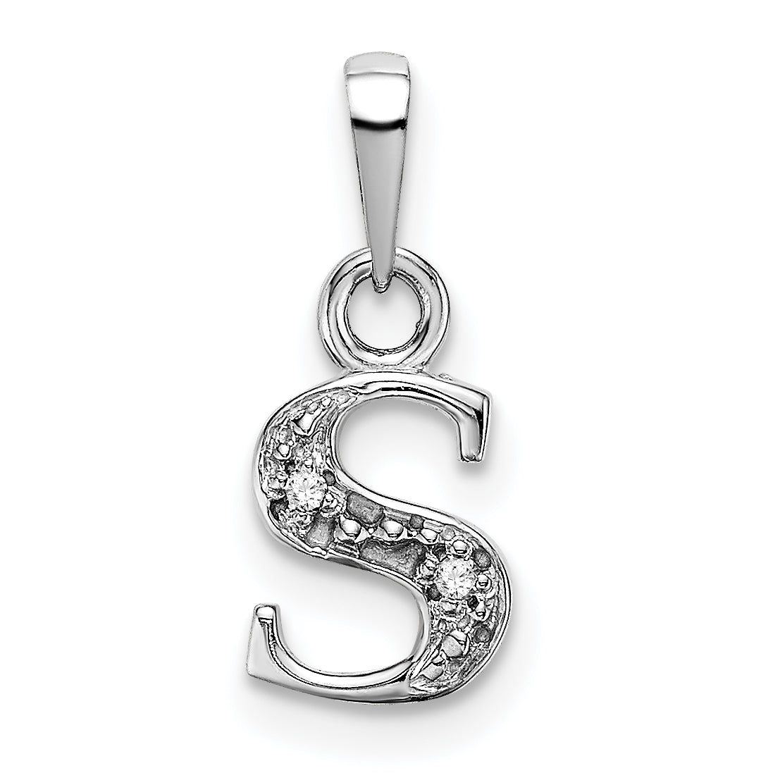 10K White Gold 10Kw Initial S Charm