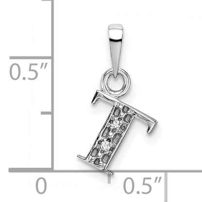 10K White Gold 10Kw Initial T Charm
