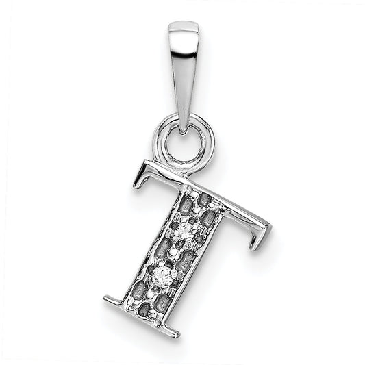 10K White Gold 10Kw Initial T Charm