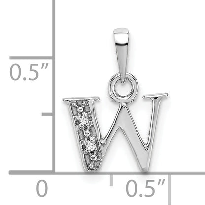 10K White Gold 10Kw Initial W Charm