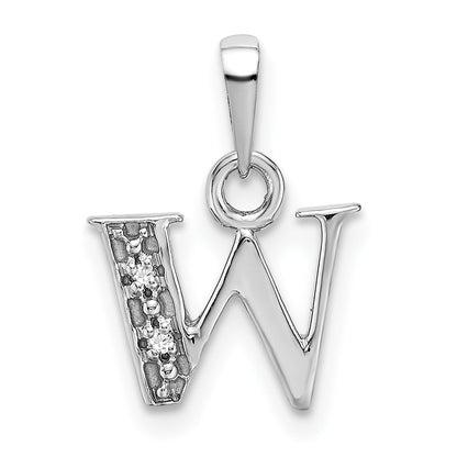 10K White Gold 10Kw Initial W Charm