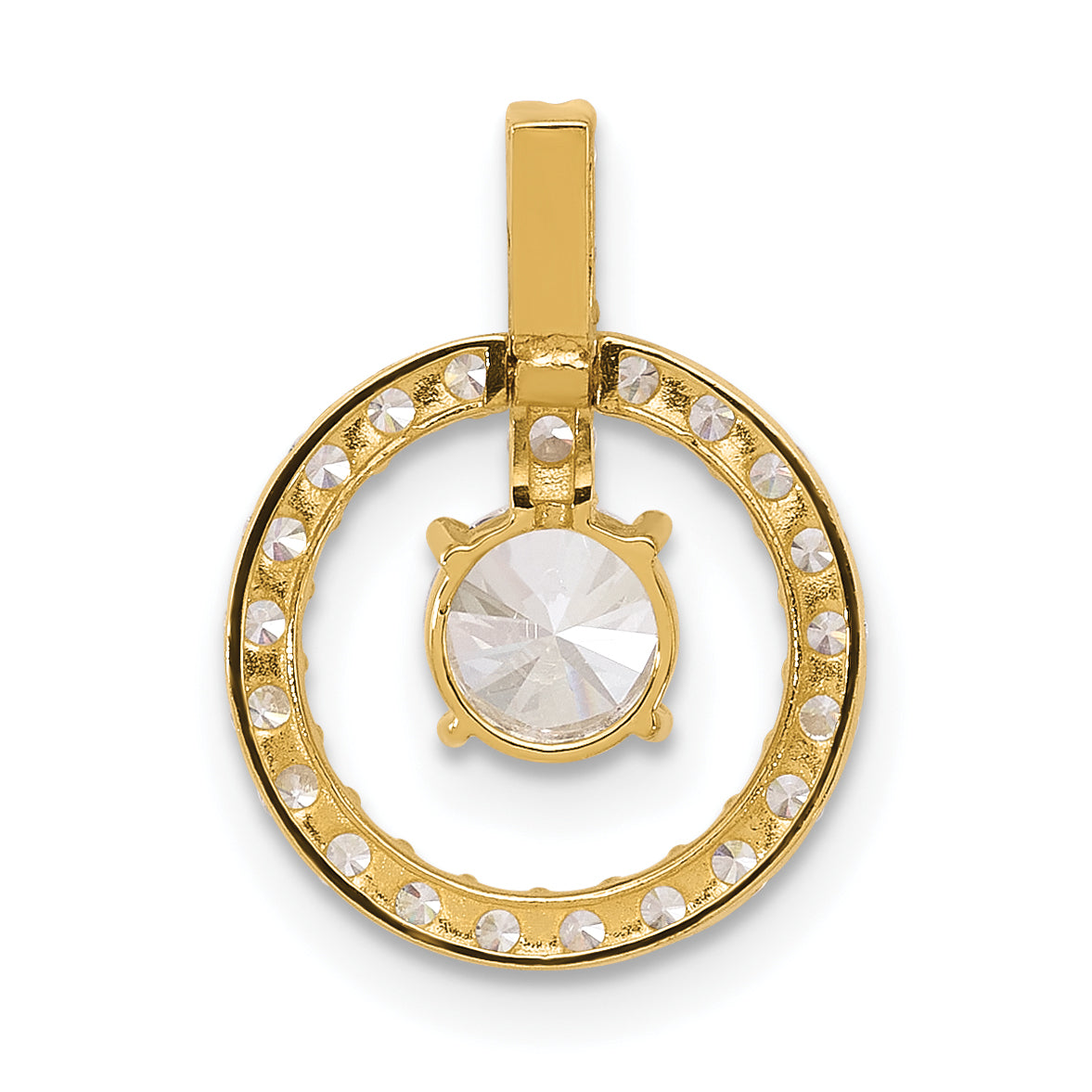 10K Yellow Gold Tiara Collection Polished Cz Pendant