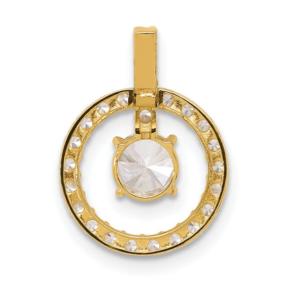 10K Yellow Gold Tiara Collection Polished Cz Pendant