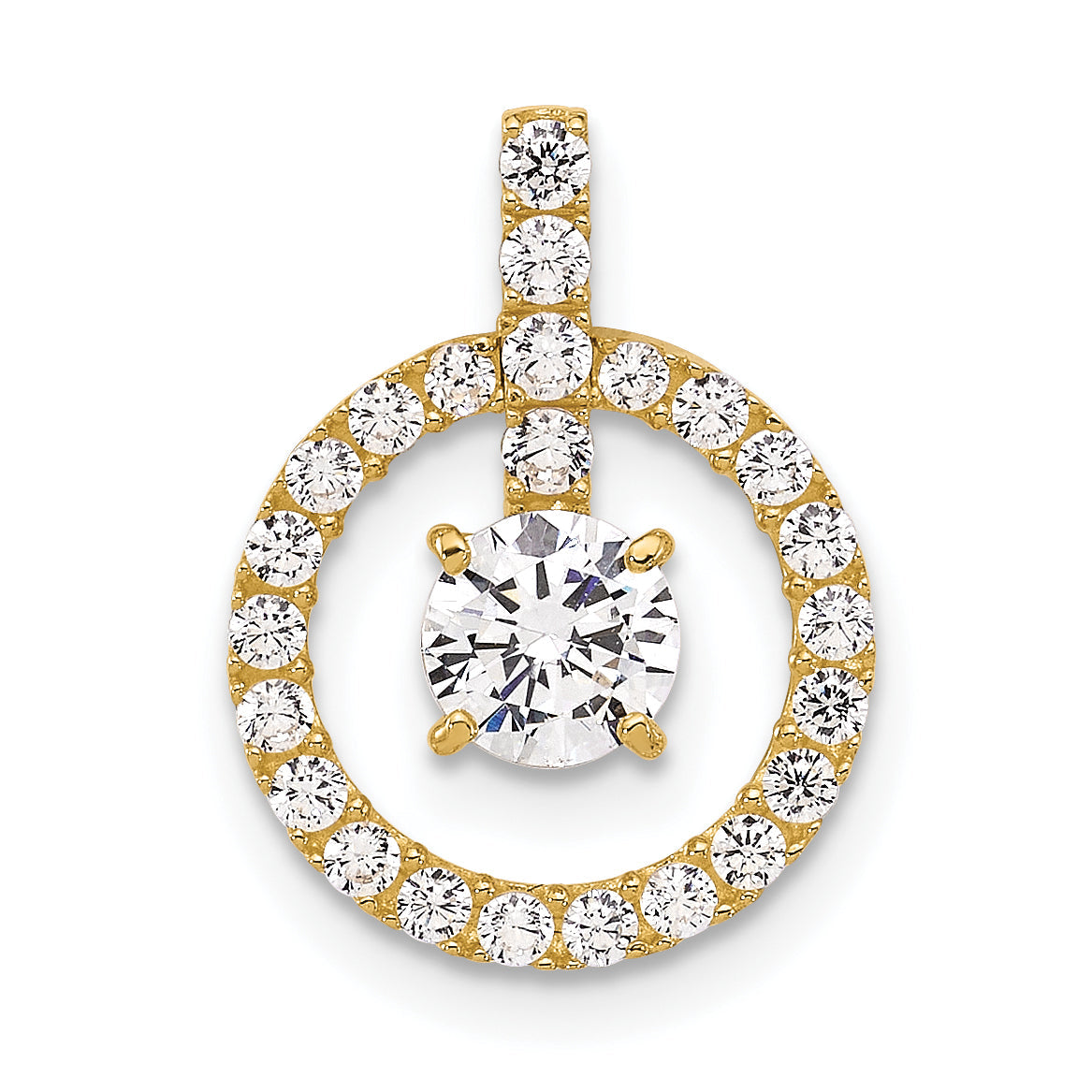 10K Yellow Gold Tiara Collection Polished Cz Pendant
