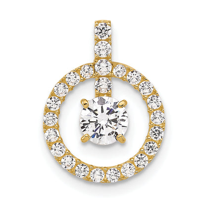 10K Yellow Gold Tiara Collection Polished Cz Pendant