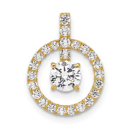 10K Yellow Gold Tiara Collection Polished Cz Pendant