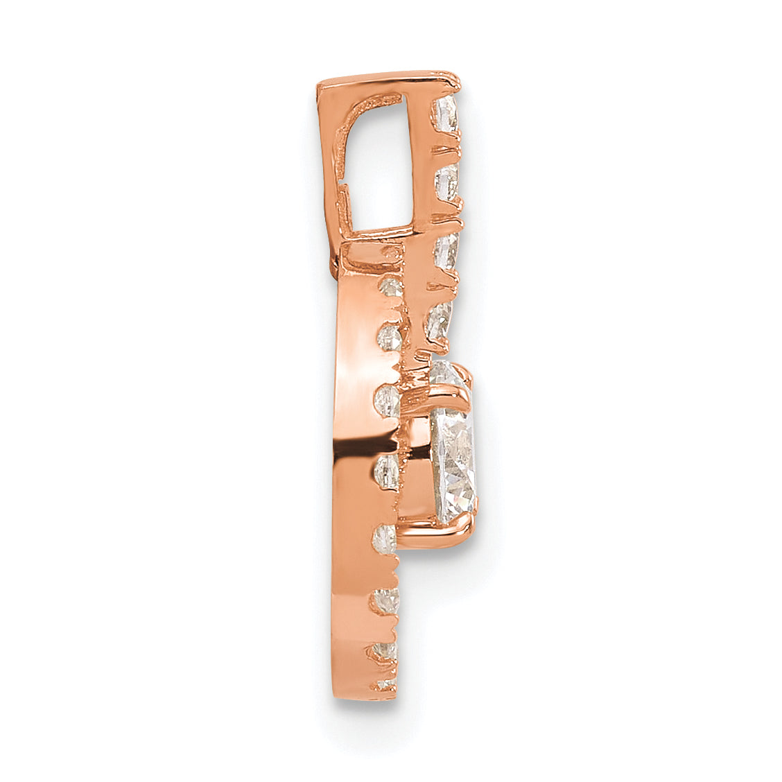 10K Rose Gold Tiara Collection Polished Cz Pendant