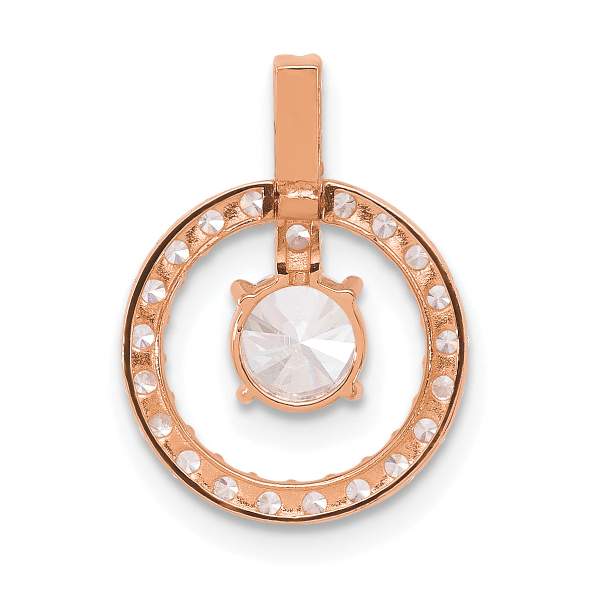 10K Rose Gold Tiara Collection Polished Cz Pendant