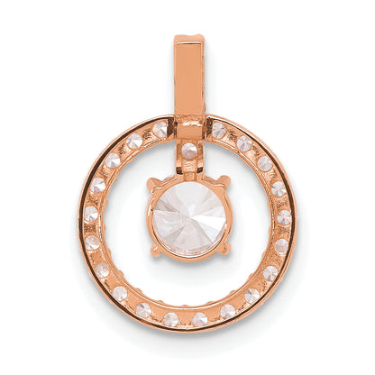 10K Rose Gold Tiara Collection Polished Cz Pendant