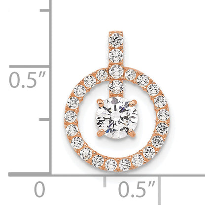 10K Rose Gold Tiara Collection Polished Cz Pendant
