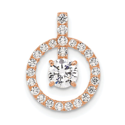 10K Rose Gold Tiara Collection Polished Cz Pendant