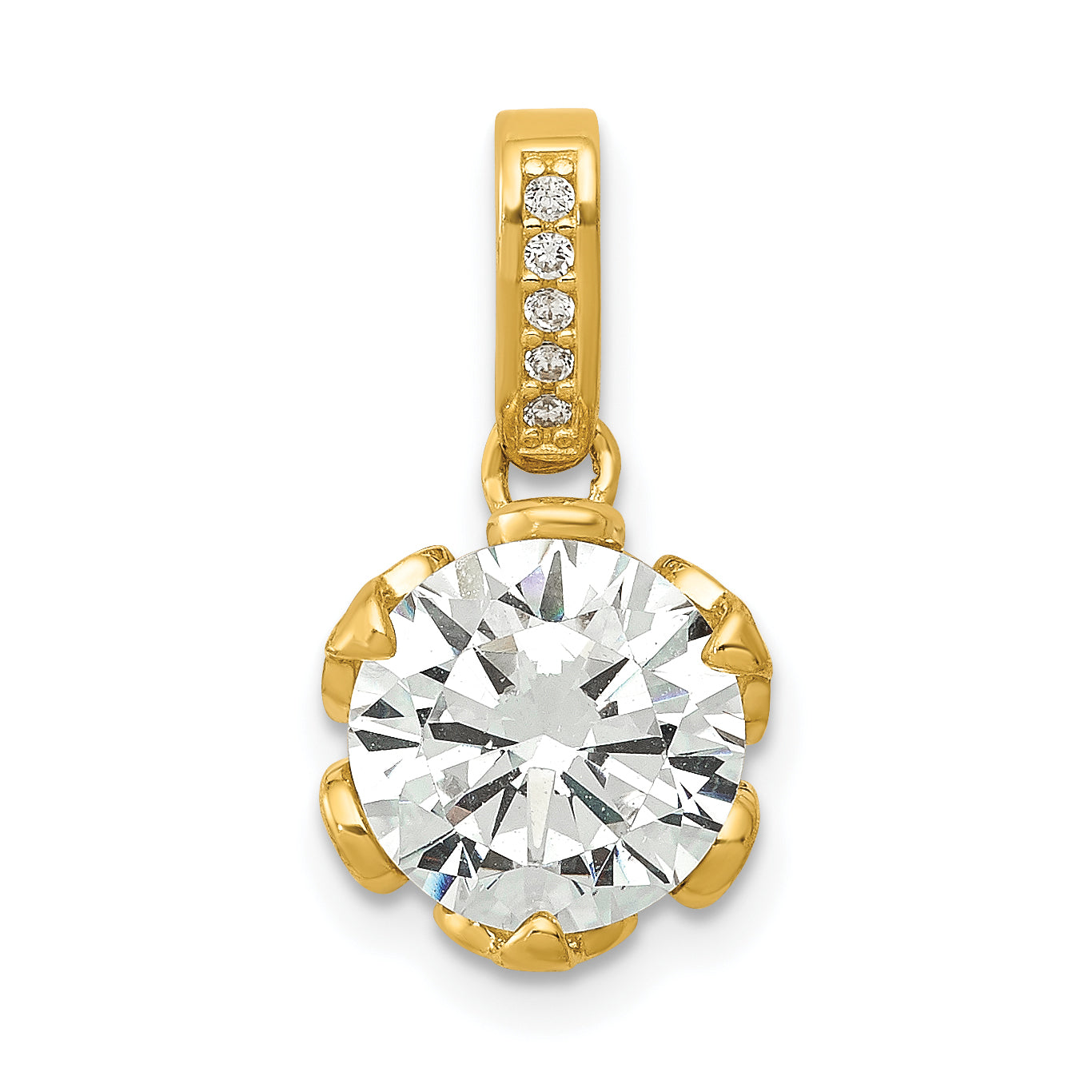 10K Yellow Gold Tiara Collection Polished Cz Pendant