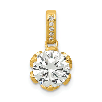 10K Yellow Gold Tiara Collection Polished Cz Pendant