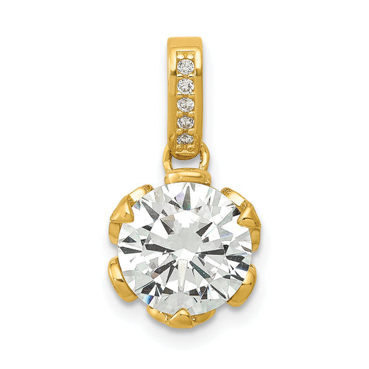 10K Yellow Gold Tiara Collection Polished Cz Pendant