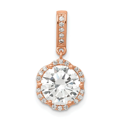 10k Rose Gold 10K Tiara Collection Rose Gold Polished CZ Pendant