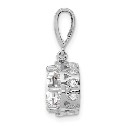 10k White Gold Tiara Collection White Gold Polished CZ Pendant