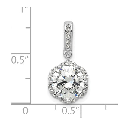 10k White Gold Tiara Collection White Gold Polished CZ Pendant