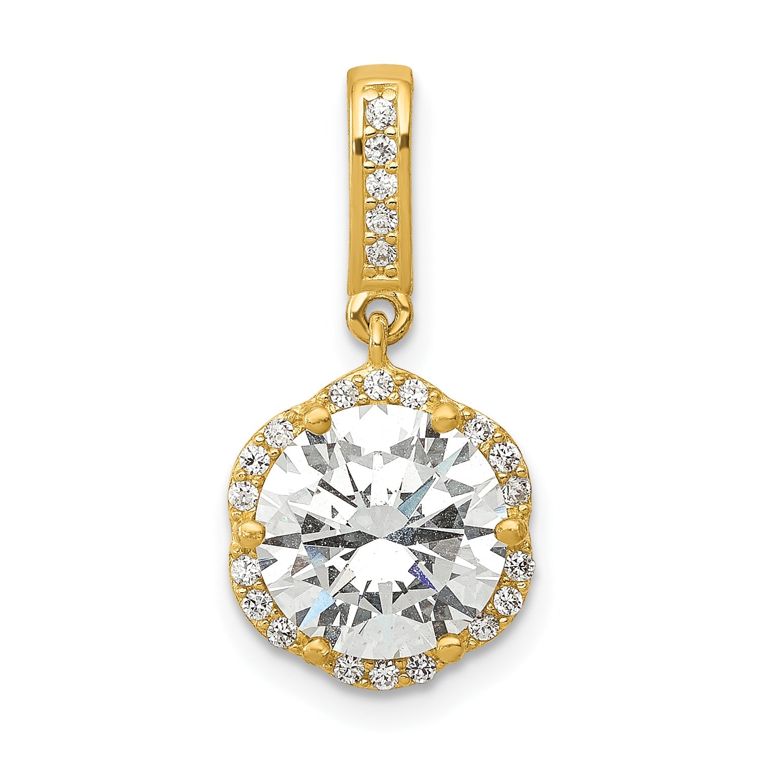 10k Yellow Gold 10K Tiara Collection Polished CZ Pendant