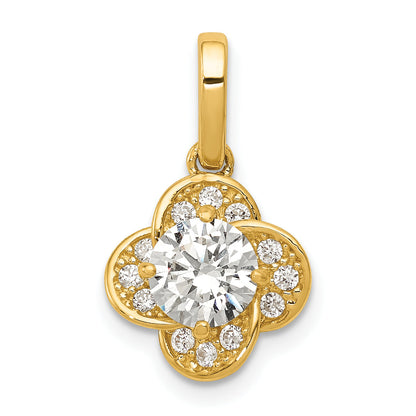 10K Yellow Gold Tiara Collection Polished Cz Pendant
