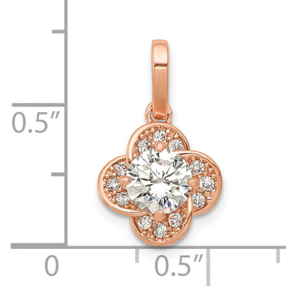 10K Rose Gold Tiara Collection Polished Cz Pendant