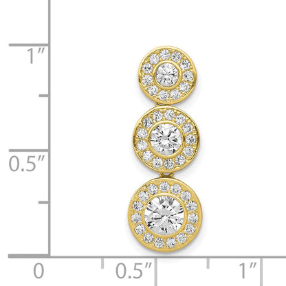 10k Yellow Gold Tiara Collection Polished CZ Pendant
