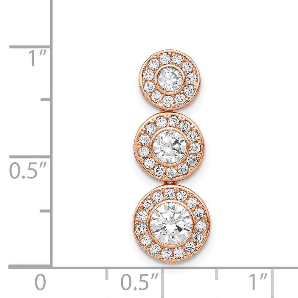 10k Rose Gold Tiara Collection Rose Gold Polished CZ Pendant