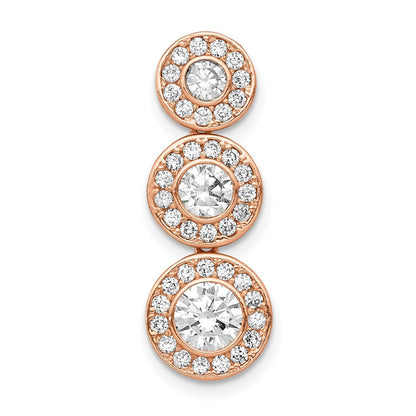 10k Rose Gold Tiara Collection Rose Gold Polished CZ Pendant