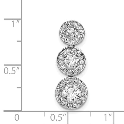 10k White Gold Tiara Collection White Gold Polished CZ Pendant