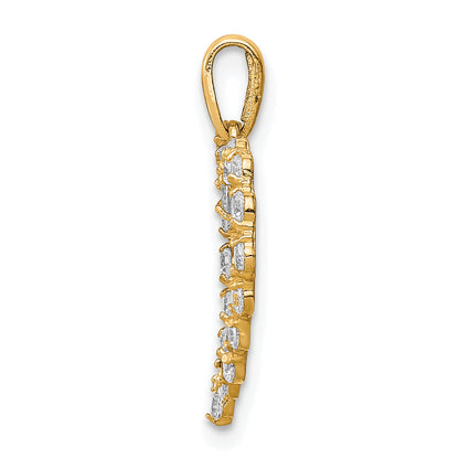 10K Yellow Gold Cz Heart Pendant