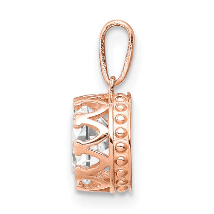 10K Rose Gold Tiara Collection Polished Cz Pendant