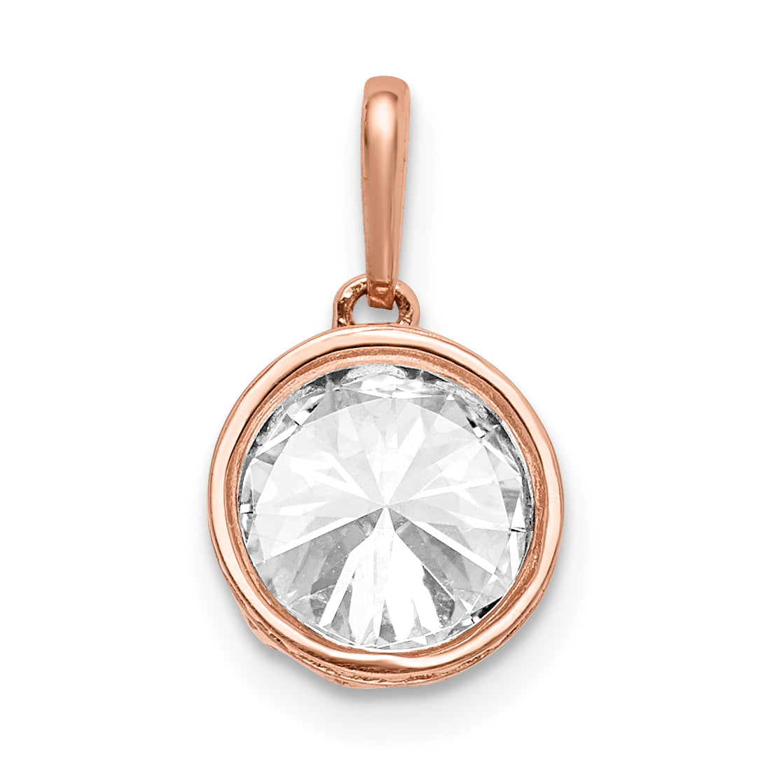 10K Rose Gold Tiara Collection Polished Cz Pendant