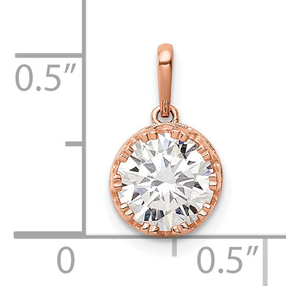 10K Rose Gold Tiara Collection Polished Cz Pendant