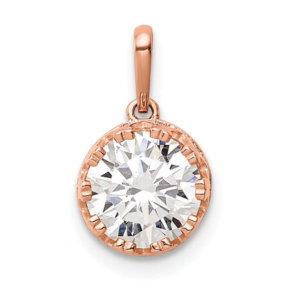 10K Rose Gold Tiara Collection Polished Cz Pendant