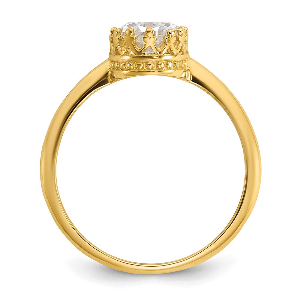 10K Yellow Gold Tiara Collection Polished Oval Cz Ring (Size 7 Only)