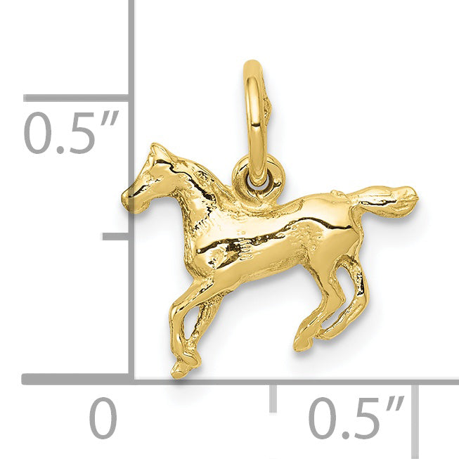 10K Yellow Gold Polished Horse Charm