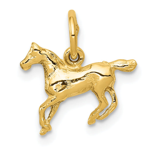 10K Yellow Gold Polished Horse Charm