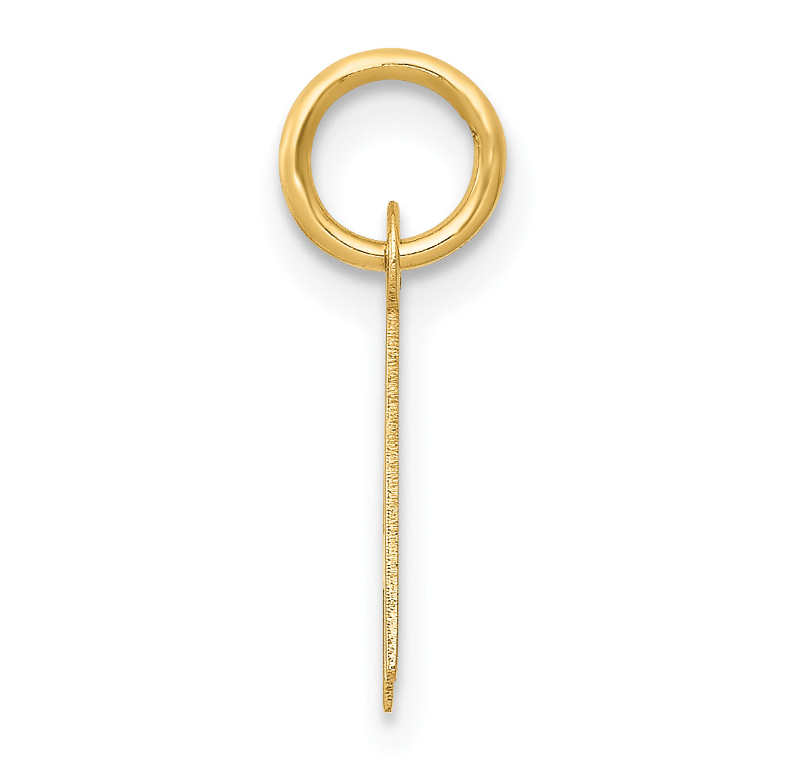 10K Yellow Gold Small Slanted Block Initial A Charm