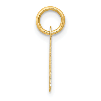 10K Yellow Gold Small Slanted Block Initial A Charm