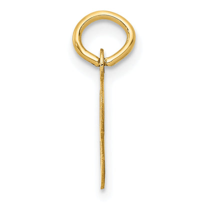 10K Yellow Gold Small Slanted Block Initial B Charm