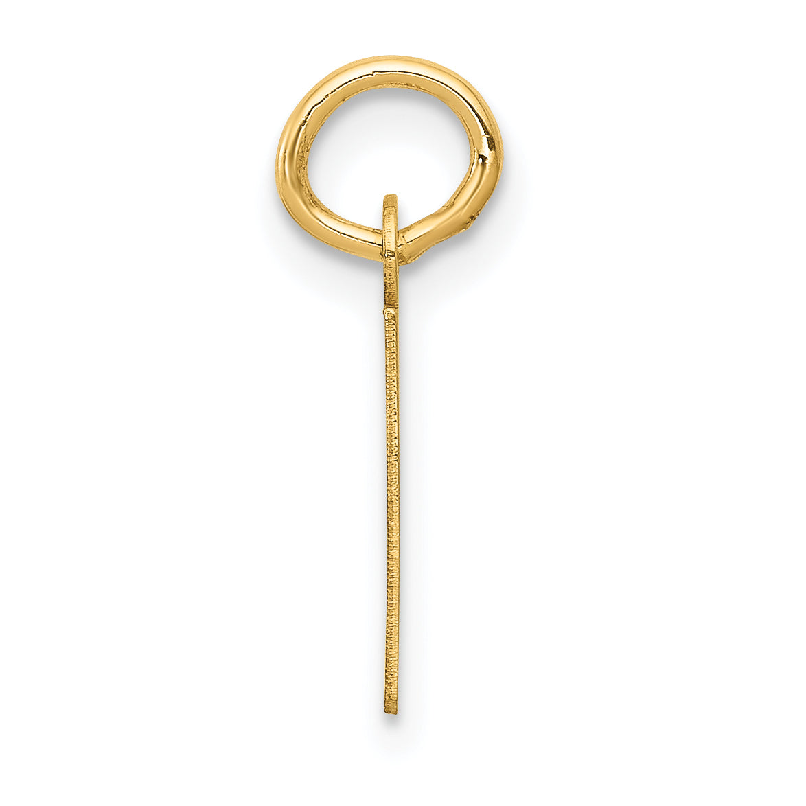 10K Yellow Gold Small Slanted Block Initial E Charm