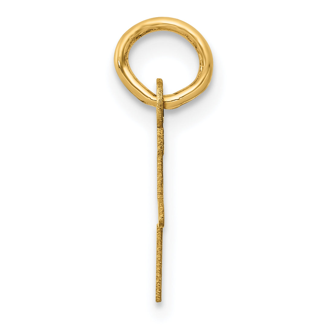 10K Yellow Gold Small Slanted Block Initial F Charm