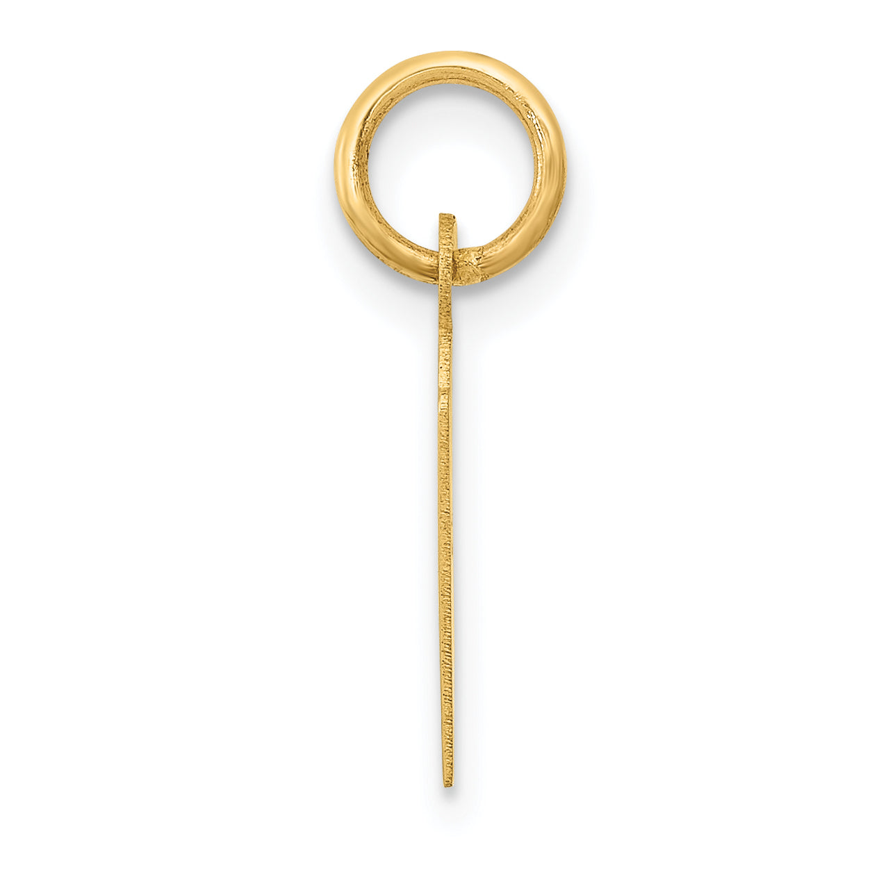 10K Yellow Gold Small Slanted Block Initial H Charm