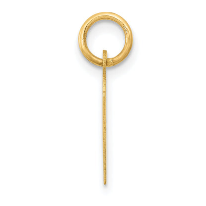 10K Yellow Gold Small Slanted Block Initial H Charm