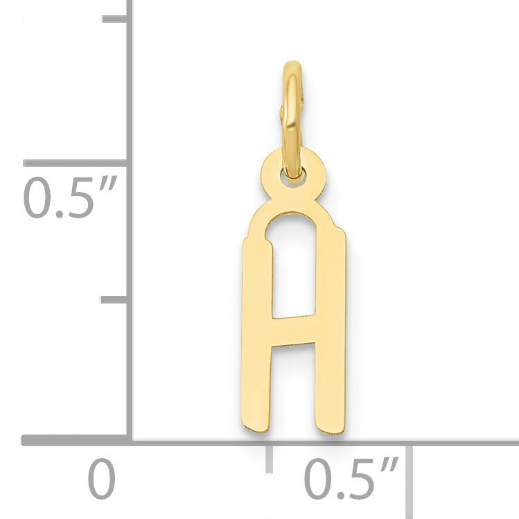 10K Yellow Gold Small Slanted Block Initial H Charm