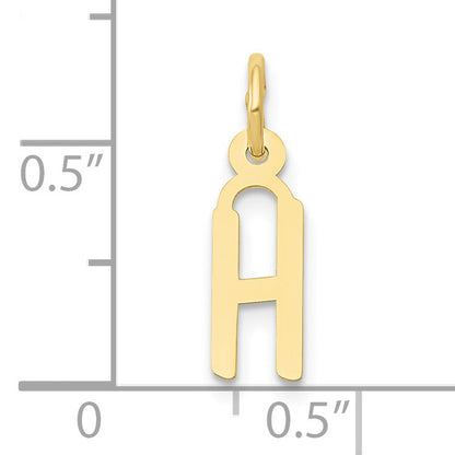 10K Yellow Gold Small Slanted Block Initial H Charm