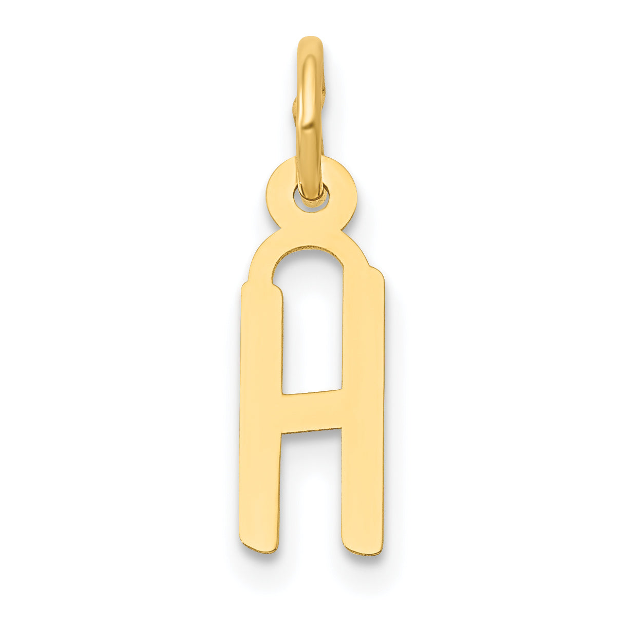 10K Yellow Gold Small Slanted Block Initial H Charm
