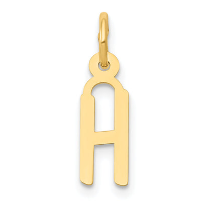 10K Yellow Gold Small Slanted Block Initial H Charm