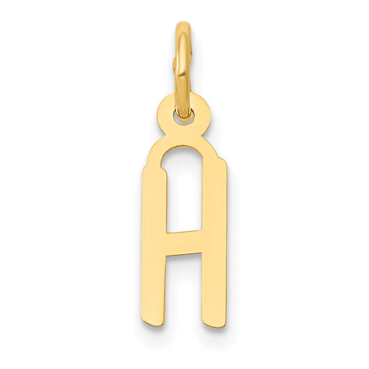 10K Yellow Gold Small Slanted Block Initial H Charm